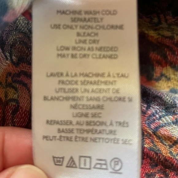 Pilcro Blue Orange Sleeveless Button Down Shirt - Picture 4 of 4